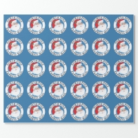 Blue Christmas North Pole Express Mail Santa Wrapping Paper